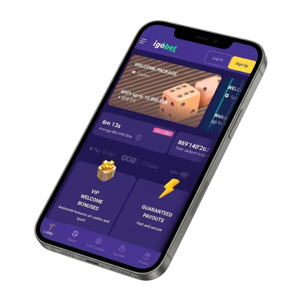 Igobet-app voor iOS op iPhone en iPad