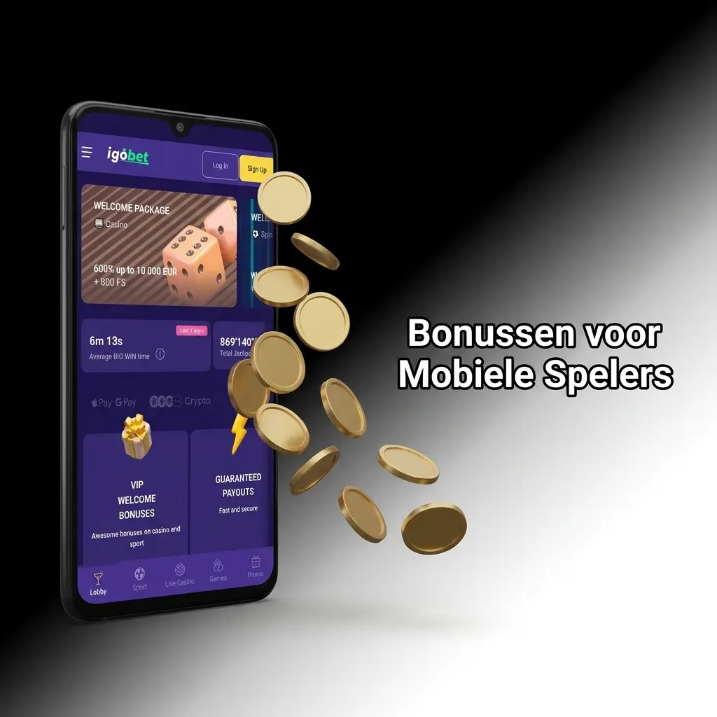 Speler die bonussen activeert via de mobiele casino-app