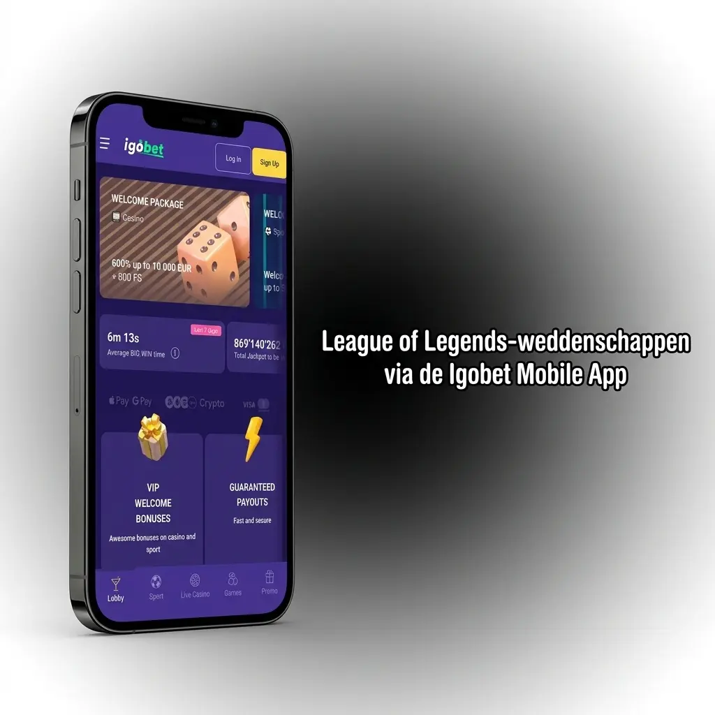 Igobet mobiele app voor League of Legends weddenschappen
